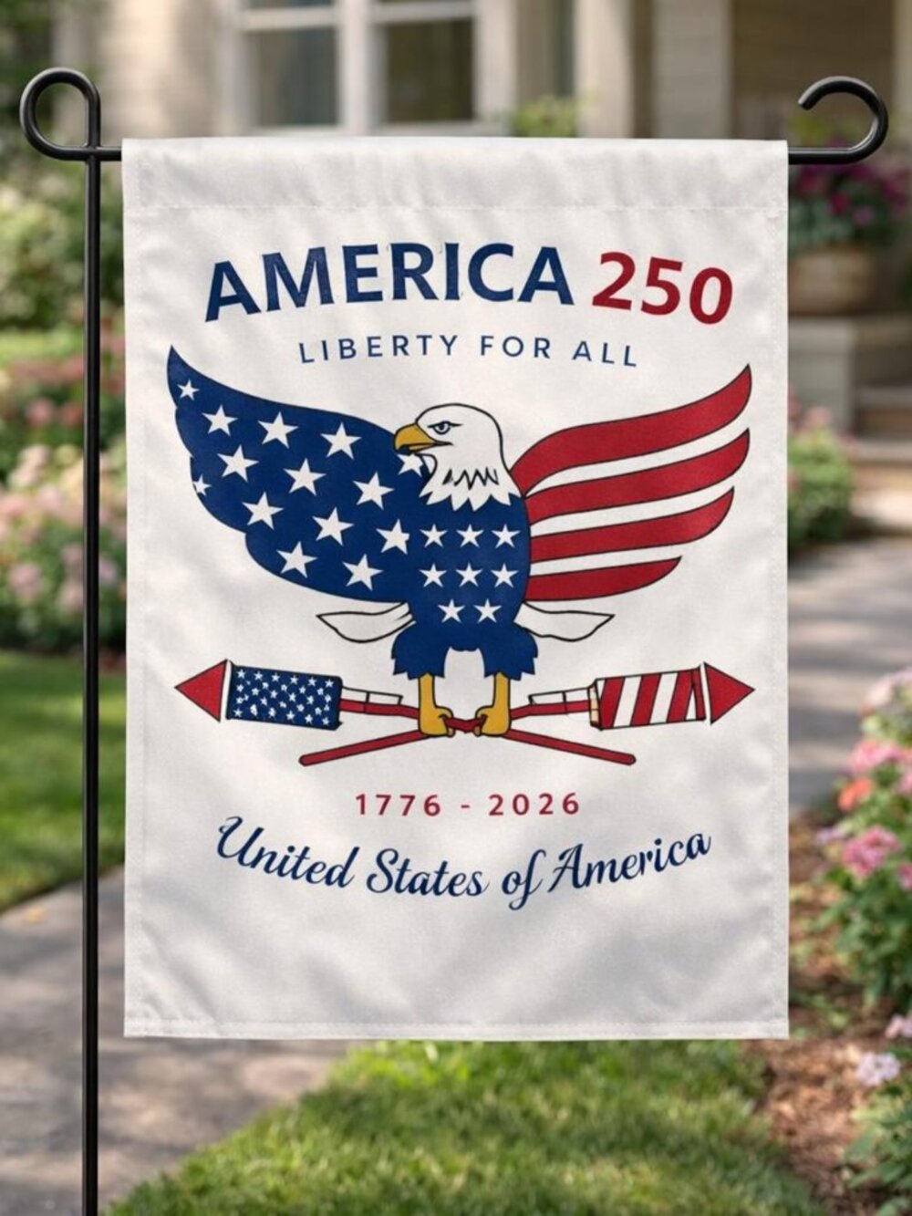 Liberty Eagle Patriotic USA July 4th Garden Decor Flag - Picture 2 of 2
